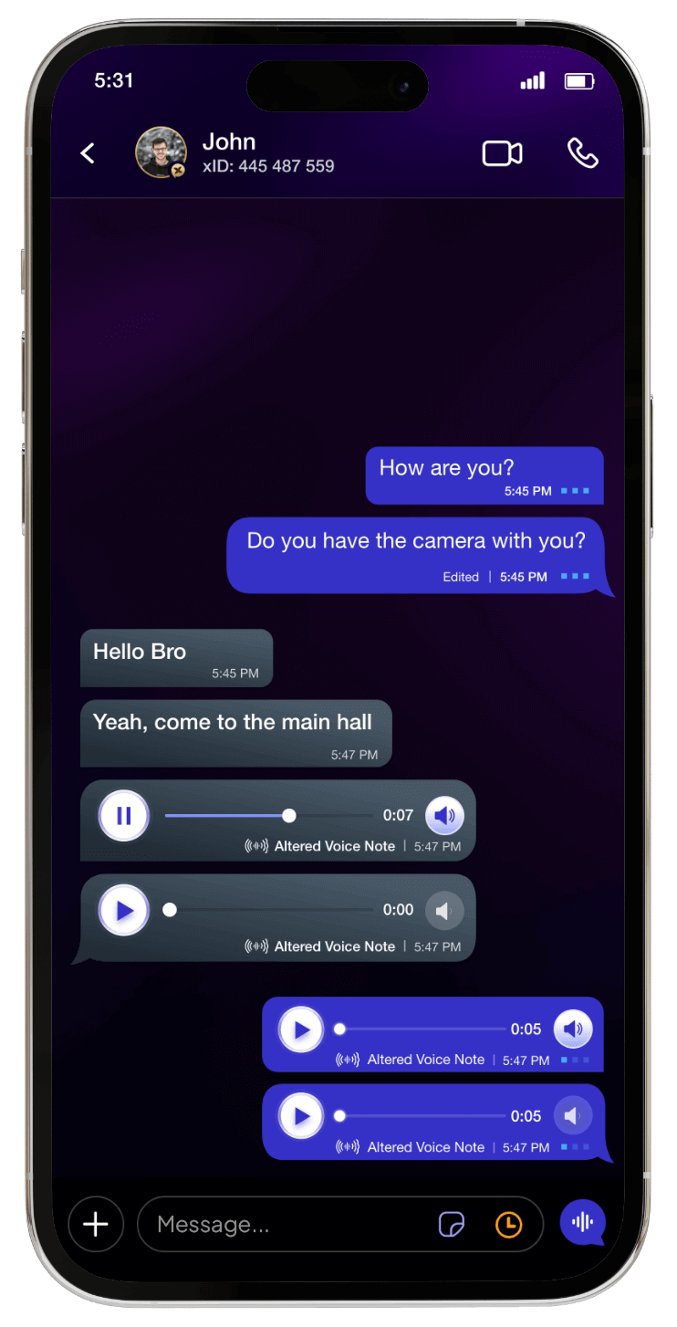 chat themes in untraceable messagig app