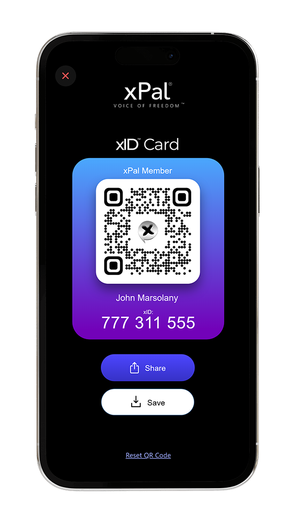 xID QR code scanning in secure chat app